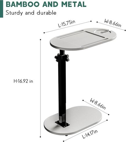 Bamboo Bathtub Tray Table with Adjustable Height, Freestanding Bathtub Caddy for Tub Against Wall, Tub Organizer Suitable for Luxury Spa and House Warming - Patent Protected (Black) in Saudi Arabia