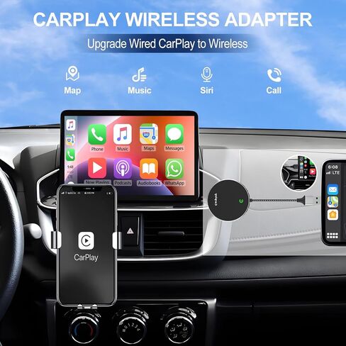 Casoda Newest Wireless CarPlay Adapter for Factory Wired Apple CarPlay Cars, Stable and Fast Connection Never Drop, Works with Almost All car Models in Kuwait