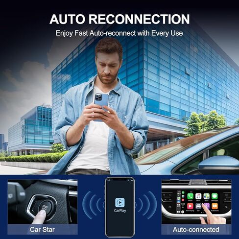 Casoda Newest Wireless CarPlay Adapter for Factory Wired Apple CarPlay Cars, Stable and Fast Connection Never Drop, Works with Almost All car Models in Kuwait