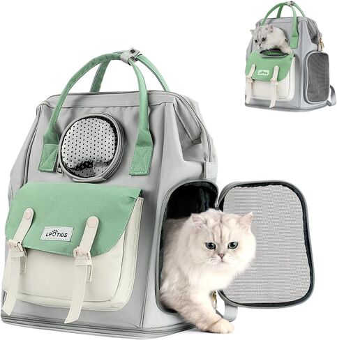 Cat Carrier Backpack Dog Backpack Carrier for Small Dogs, Breathable Pet Carrier Backpack with Harness Lightweight and Portable for Travel Hiking and Outdoor, Gray in Saudi Arabia