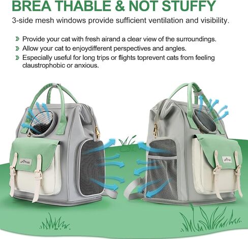 Cat Carrier Backpack Dog Backpack Carrier for Small Dogs, Breathable Pet Carrier Backpack with Harness Lightweight and Portable for Travel Hiking and Outdoor, Gray in Saudi Arabia