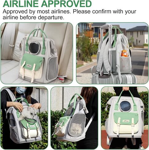 Cat Carrier Backpack Dog Backpack Carrier for Small Dogs, Breathable Pet Carrier Backpack with Harness Lightweight and Portable for Travel Hiking and Outdoor, Gray in Saudi Arabia