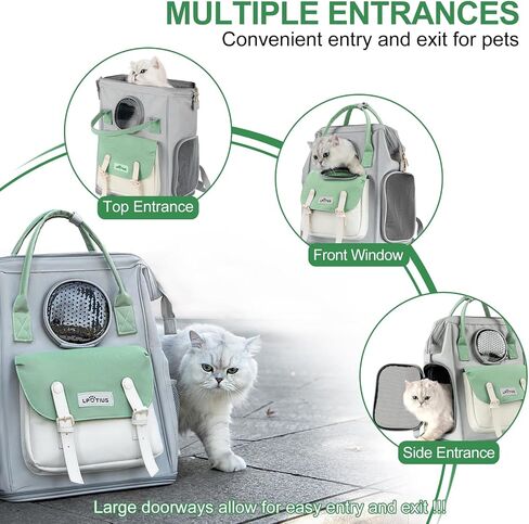 Cat Carrier Backpack Dog Backpack Carrier for Small Dogs, Breathable Pet Carrier Backpack with Harness Lightweight and Portable for Travel Hiking and Outdoor, Gray in Saudi Arabia