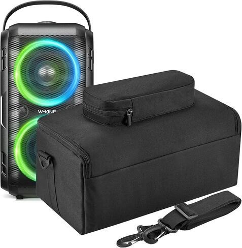 Carrying Case for W-KING T9-2 80W Party Bluetooth Speaker Wireless,Travel Cover Outdoor Shoulder Bag for W-KING T9-2,Extra Storage Pockets for Microphone,Remote,Cable,Accessories (Black) in Saudi Arabia