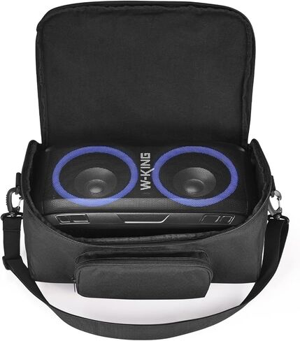 Carrying Case for W-KING T9-2 80W Party Bluetooth Speaker Wireless,Travel Cover Outdoor Shoulder Bag for W-KING T9-2,Extra Storage Pockets for Microphone,Remote,Cable,Accessories (Black) in Saudi Arabia
