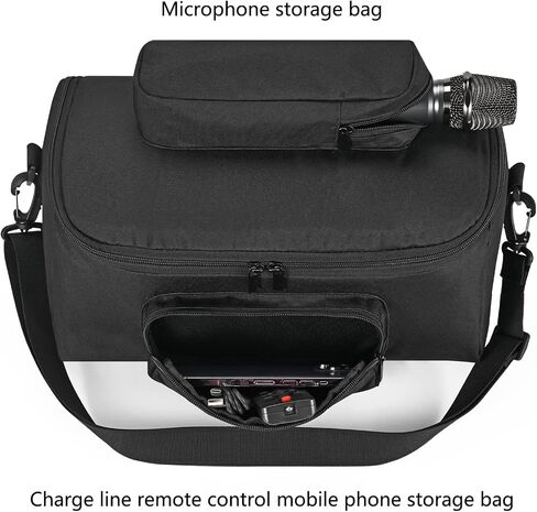 Carrying Case for W-KING T9-2 80W Party Bluetooth Speaker Wireless,Travel Cover Outdoor Shoulder Bag for W-KING T9-2,Extra Storage Pockets for Microphone,Remote,Cable,Accessories (Black) in Saudi Arabia