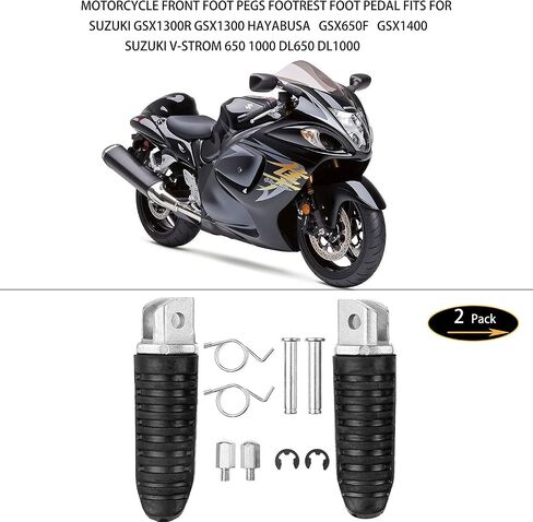 مساند قدم أمامية VPZMT تناسب 1999-2012 سوزوكي GSX1300R GSX1300 هايابوسا، 2008-2012 GSX650F، 2002-2008 GSX1400، V-Strom 650 1000 DL650 DL1000 طوال السنوات (سوزوكي أمامية) in Saudi Arabia