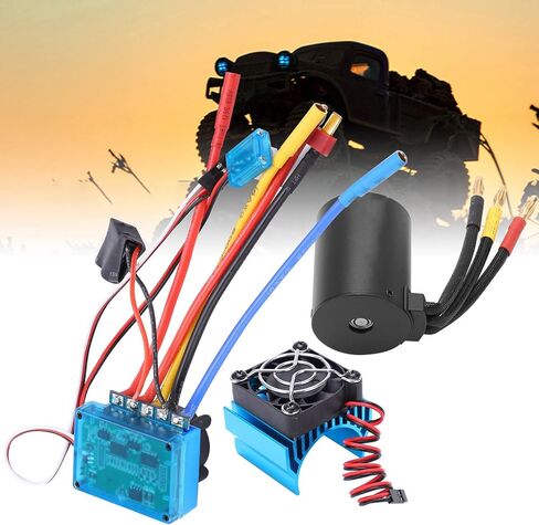 مجموعة محرك VGEBY RC بدون فرشاة، 3650 2300KV مقاومة للماء 4 أقطاب محرك بدون فرشاة 80A ESC مجموعة كومبو لأجزاء تحديث شاحنة سيارة RC 1/10 in Saudi Arabia