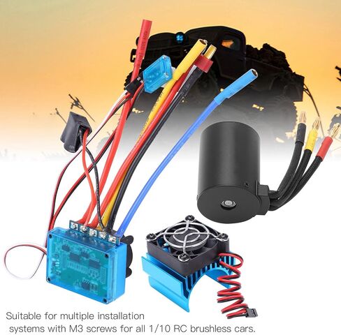مجموعة محرك VGEBY RC بدون فرشاة، 3650 2300KV مقاومة للماء 4 أقطاب محرك بدون فرشاة 80A ESC مجموعة كومبو لأجزاء تحديث شاحنة سيارة RC 1/10 in Saudi Arabia