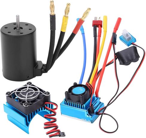 مجموعة محرك VGEBY RC بدون فرشاة، 3650 2300KV مقاومة للماء 4 أقطاب محرك بدون فرشاة 80A ESC مجموعة كومبو لأجزاء تحديث شاحنة سيارة RC 1/10 in Saudi Arabia