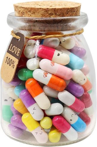 Mczxon 150ml Glass Bottle with 100 Pcs Message Capsule Letters, Romantic Festival Gift for Friends & Lovers in Kuwait