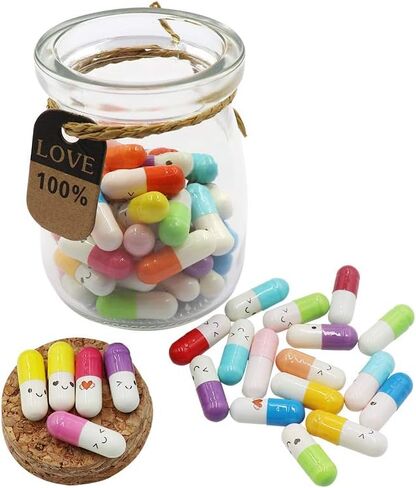 Mczxon 150ml Glass Bottle with 100 Pcs Message Capsule Letters, Romantic Festival Gift for Friends & Lovers in Kuwait
