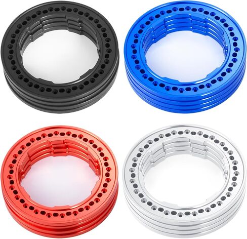 RCHUBAM 2.9inch RC Replacement Ring 4Pcs Aluminum Wheel Beadlock Outer Ring for 1/6 RC Crawler Car SCX6 AXI05000 AXI05001 2.9" Wheels Upgrade (Black) in Saudi Arabia