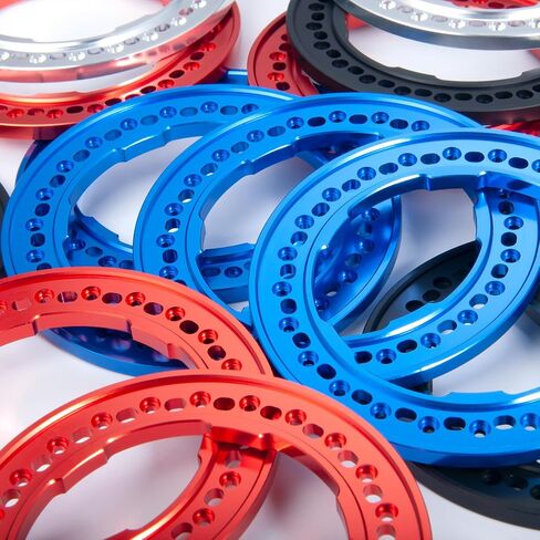 RCHUBAM 2.9inch RC Replacement Ring 4Pcs Aluminum Wheel Beadlock Outer Ring for 1/6 RC Crawler Car SCX6 AXI05000 AXI05001 2.9" Wheels Upgrade (Black) in Saudi Arabia