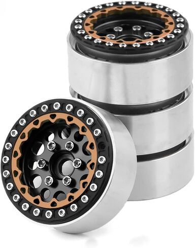 WLYEJEA 4 قطع 1.9 بوصة Beadlock عجلات معدنية شديدة التحمل مع 12 مم سداسي مناسب لـ 1/10 RC الزاحف المحوري TRAXXAS TRX4 SCX10 SCX10 II 90046 SCX10 III AXI03007 D90 in Kuwait