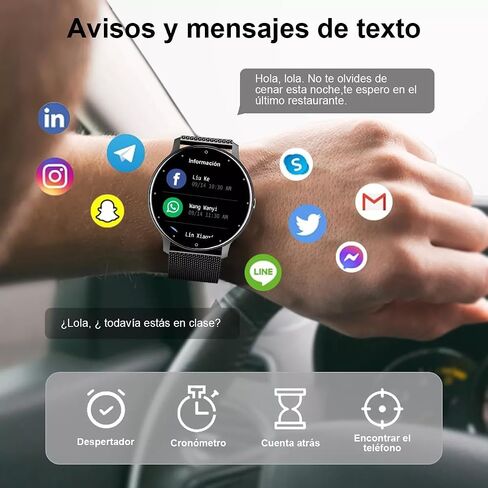 LOYEWAIER Smart Watch Men Bluetooth Call Fitness Tracker 1.32" HD Full Touch Screen Smartwatch Heart Rate Blood Pressure Monitor IP68 Waterproof Black Stainless Steel Sport Watch for Android iOS in Saudi Arabia