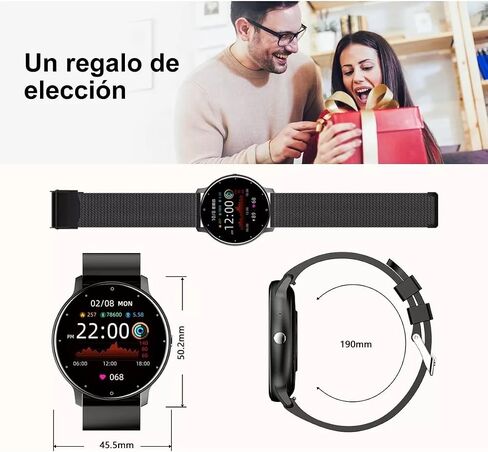 LOYEWAIER Smart Watch Men Bluetooth Call Fitness Tracker 1.32" HD Full Touch Screen Smartwatch Heart Rate Blood Pressure Monitor IP68 Waterproof Black Stainless Steel Sport Watch for Android iOS in Saudi Arabia