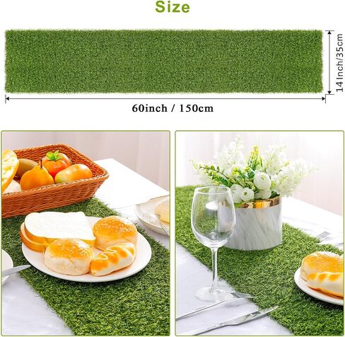 Farochy Artificial Grass Table Runners - Synthetic Grass Table Runner for Wedding Party, Birthday, Banquet, Baby Shower, Home Decorations (14 x 48 inches) in Saudi Arabia