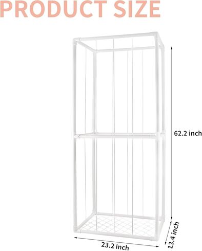 وحدة تخزين حديقة الحيوانات المحشوة من Heuyrao، منظم حيوانات محشو بسعة كبيرة مع شريط مطاطي، قفص حديقة حيوانات محشو من مادة PVC للغرفة (62 * 23 * 15 بوصة) in Kuwait