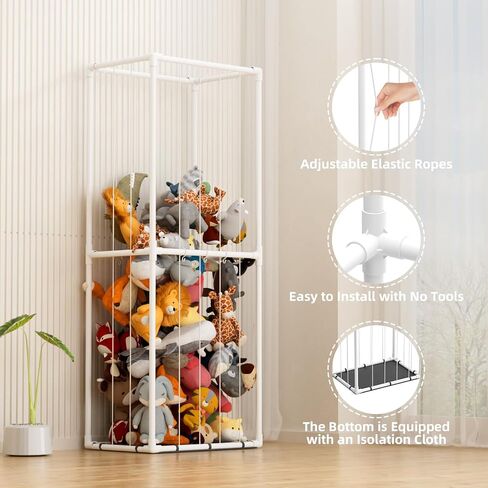 67i Extra Large Stuffed Animal Holder Stuffed Animal Storage Zoo Kids Toy Storage Organizer PVC Plush Storage Organizer Shelf Playroom Storage Kids Room Organization Corner Nursery Decoration in Saudi Arabia