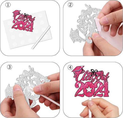 18pcs Pink Glitter Hairstylist Dessert Cupcake Topper Congrats I Survived Cosmetology School Theme Decorations Boys Girls 2024 College Graduation Party Decor Supplies in Saudi Arabia