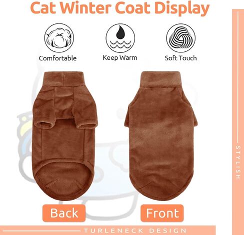SUNFURA Turtleneck Sweater Coat for Cat, Sphynx Cat Clothes Cat Pajamas for Cats Only, Kitten Fleece Pullover Sweaters with Sleeves, Pet Warm Jumpsuit Cat Sweatshirt for Cold Weather, Blue S in Saudi Arabia