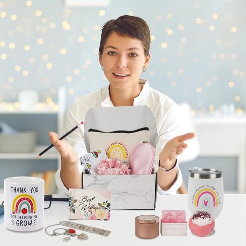 14 pcs Teacher Appreciation Gift Set Teacher Gifts Box for Women Best Teacher Gifts for Women Funny Thank You/Retirement/Christmas/Birthday Baskets Gifts for Teachers in Saudi Arabia