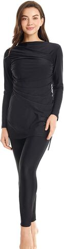 Qianliniuinc Women Muslim Swimwear Modest Swimsuit - Long Sleeve Full Cover Beachwear Hijab Without Chest Pad 3 Pieces in Kuwait