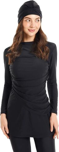 Qianliniuinc Women Muslim Swimwear Modest Swimsuit - Long Sleeve Full Cover Beachwear Hijab Without Chest Pad 3 Pieces in Kuwait