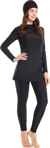 Qianliniuinc Women Muslim Swimwear Modest Swimsuit - Long Sleeve Full Cover Beachwear Hijab Without Chest Pad 3 Pieces in Kuwait