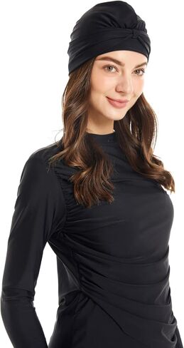 Qianliniuinc Women Muslim Swimwear Modest Swimsuit - Long Sleeve Full Cover Beachwear Hijab Without Chest Pad 3 Pieces in Kuwait