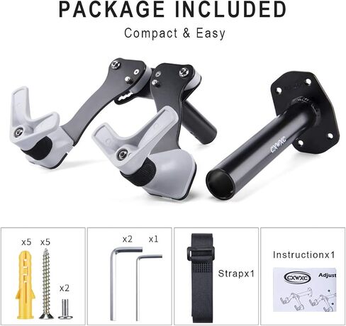 شماعة الدراجة CXWXC - رف ملحقات الدراجة للتخزين الداخلي للمرآب - خطاف تثبيت أفقي للدراجة على الحائط للدراجات in Kuwait