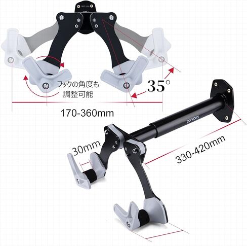 شماعة الدراجة CXWXC - رف ملحقات الدراجة للتخزين الداخلي للمرآب - خطاف تثبيت أفقي للدراجة على الحائط للدراجات in Kuwait