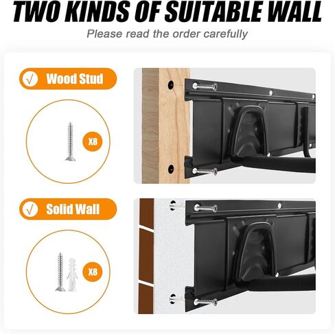 HIGHRAZON Bike Wall Mount, Pedal Mount Bike Rack for Garage, Bike Storage Hanger Bicycle, Heavy Duty Bike Hooks with Rubber Pad for Wall, Max 150LB, 3 Set in Kuwait