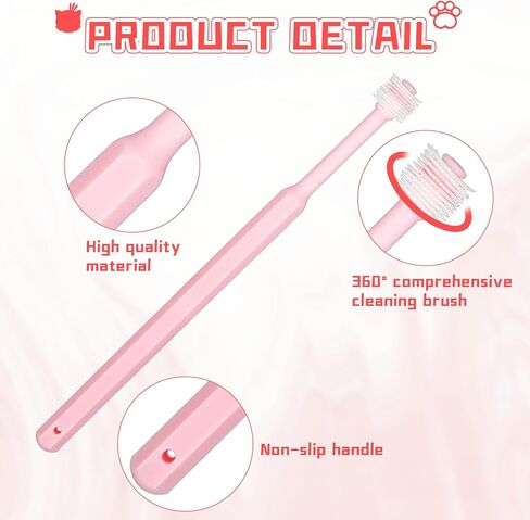 2 Pack Puppy Tooth Brushing Kit, 360 Degree Silicone Dog / Cat Toothbrush Pet Dental Care Dog Oral Hygiene Deep Clean Pet Teeth Cleaning Tool Soft Bristles Friendly to Gums, Easy to Handle - Small in Saudi Arabia