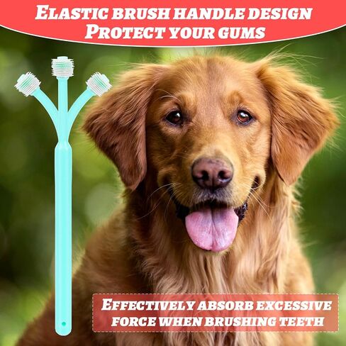 2 Pack Puppy Tooth Brushing Kit, 360 Degree Silicone Dog / Cat Toothbrush Pet Dental Care Dog Oral Hygiene Deep Clean Pet Teeth Cleaning Tool Soft Bristles Friendly to Gums, Easy to Handle - Small in Saudi Arabia