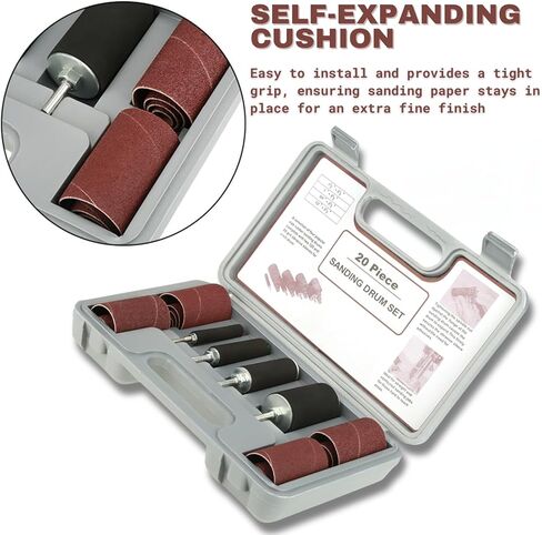 مجموعة أدوات سنفرة طبلة الصنفرة المغزلية 20 قطعة مع حقيبة كاملة، مجموعة أدوات سنفرة الطبل من أجل صنفرة مطاطية دقيقة، مجموعة طبلة سنفرة مثالية in Kuwait