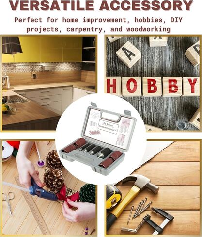 مجموعة أدوات سنفرة طبلة الصنفرة المغزلية 20 قطعة مع حقيبة كاملة، مجموعة أدوات سنفرة الطبل من أجل صنفرة مطاطية دقيقة، مجموعة طبلة سنفرة مثالية in Kuwait