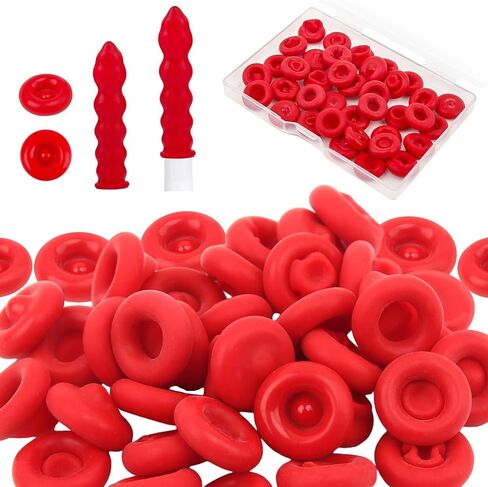 40 قطعة من أغطية السد، أغطية حماية للسد قابلة لإعادة الاستخدام وقابلة للتمدد، أغطية سدادة أنبوب السد لإغلاق والحفاظ على أنبوب السد المفتوح، أحمر in Kuwait