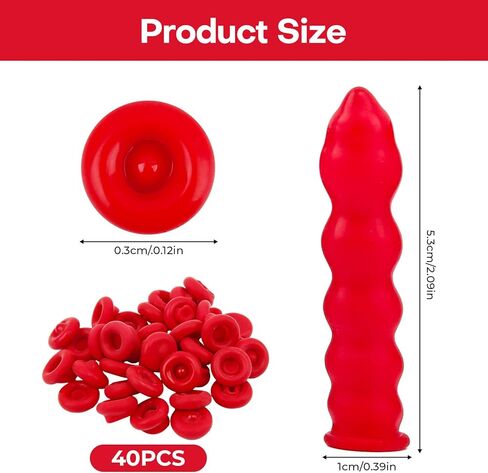 40 قطعة من أغطية السد، أغطية حماية للسد قابلة لإعادة الاستخدام وقابلة للتمدد، أغطية سدادة أنبوب السد لإغلاق والحفاظ على أنبوب السد المفتوح، أحمر in Kuwait