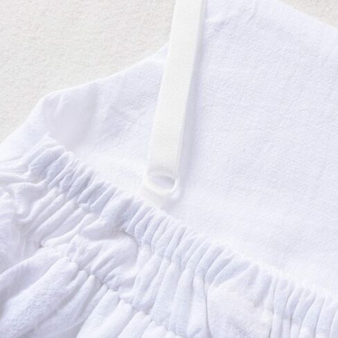 ملابس Unutiylo للفتيات الصغيرات، بذلة رومبير مكشكشة بدون ظهر، أطقم ملابس صيفية in Kuwait