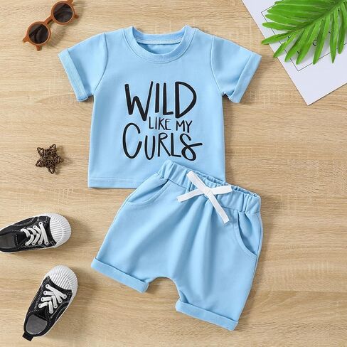 Baby Girl Clothes Summer 3 6 9 12 18 24 Months Outfit Short Sleeve T-Shirts Tops 2Pcs Newborn infant Shorts Set in Saudi Arabia