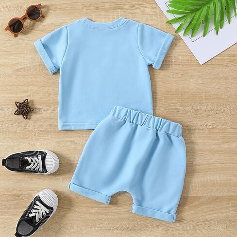 Baby Girl Clothes Summer 3 6 9 12 18 24 Months Outfit Short Sleeve T-Shirts Tops 2Pcs Newborn infant Shorts Set in Saudi Arabia
