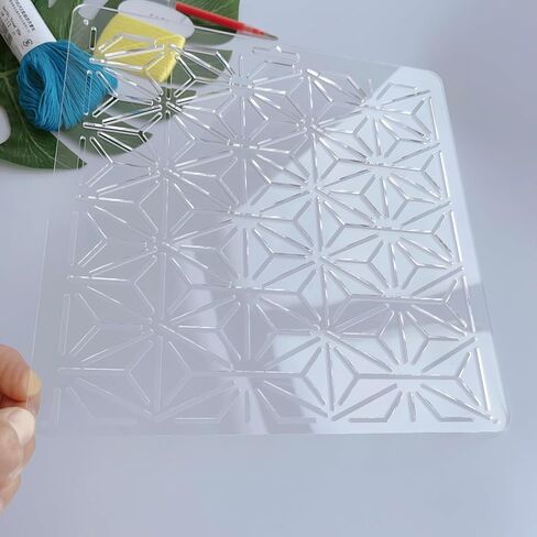 Acrylic Sashiko Stencil with Classic Triangle Pattern for Hand Quilting and Embroidery in Saudi Arabia