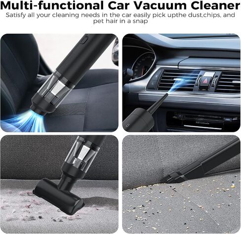 NOLSTEL Car Vacuum Cleaner- 18000PA Strong Suction Portable Handheld Vacuum Cordless with 2-Gear Mode, Brushless Motor, Multi-Nozzles, Mini Car Vacuum Small for Dog Hair, Keyboard in Saudi Arabia
