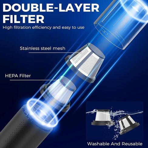 NOLSTEL Car Vacuum Cleaner- 18000PA Strong Suction Portable Handheld Vacuum Cordless with 2-Gear Mode, Brushless Motor, Multi-Nozzles, Mini Car Vacuum Small for Dog Hair, Keyboard in Saudi Arabia