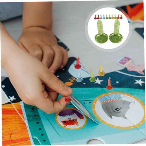 STOBOK 100pcs Colored Two-Legged Nails Decorative Nails Scrapbook Paper Fasteners DIY Brads Decorative Brads in Saudi Arabia
