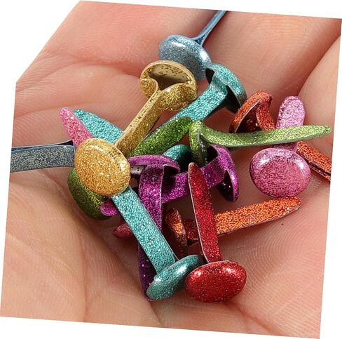 STOBOK 100pcs Colored Two-Legged Nails Decorative Nails Scrapbook Paper Fasteners DIY Brads Decorative Brads in Saudi Arabia