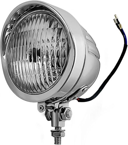 BOSCY دراجة نارية LED المصباح العالمي 4-1/2 بوصة أضواء رئيس رصاصة خمر الكروم تشغيل الضوء مع قناع للمروحية بوبر هارلي دراجة صغيرة سبورتستر هوندا ياماها سوزوكي in Kuwait