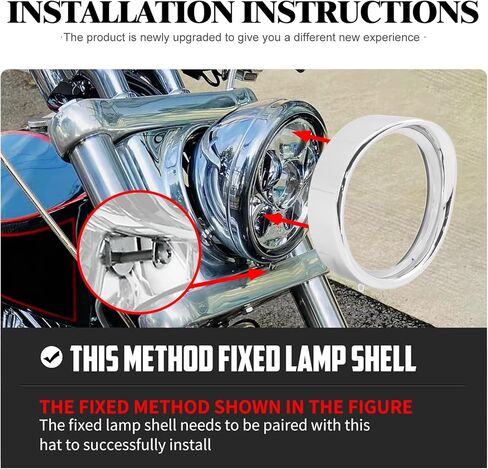 Motorcycle Headlight Trim Ring Visor Style 7" Headlamp Frenched Rings Fit for Harley Softail FL 1994-2017 (Black) in Saudi Arabia